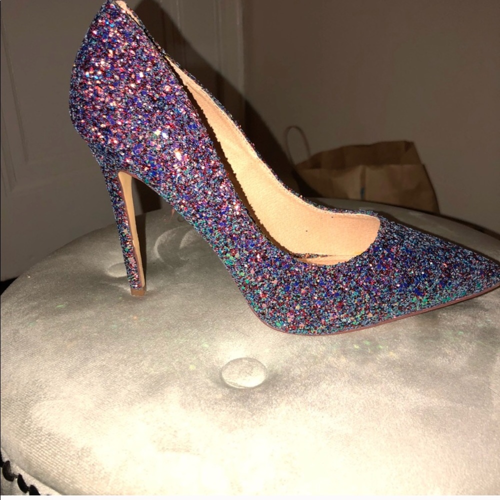 Rainbow glitter heels